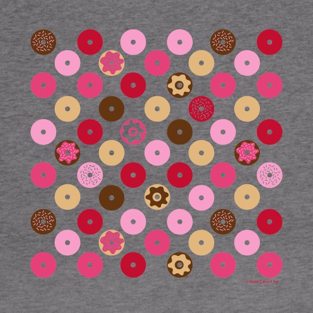 Donut Pattern - Cute Sweet Donuts Polka Dots Icons by Steph Calvert Art